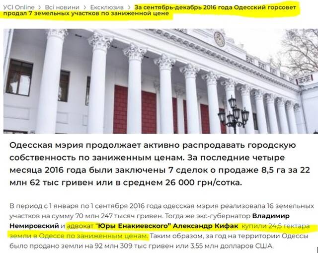 Олександр Кіфак: земельні махінації, юридичні скандали та зв’язок з Юрою Єнакієвським